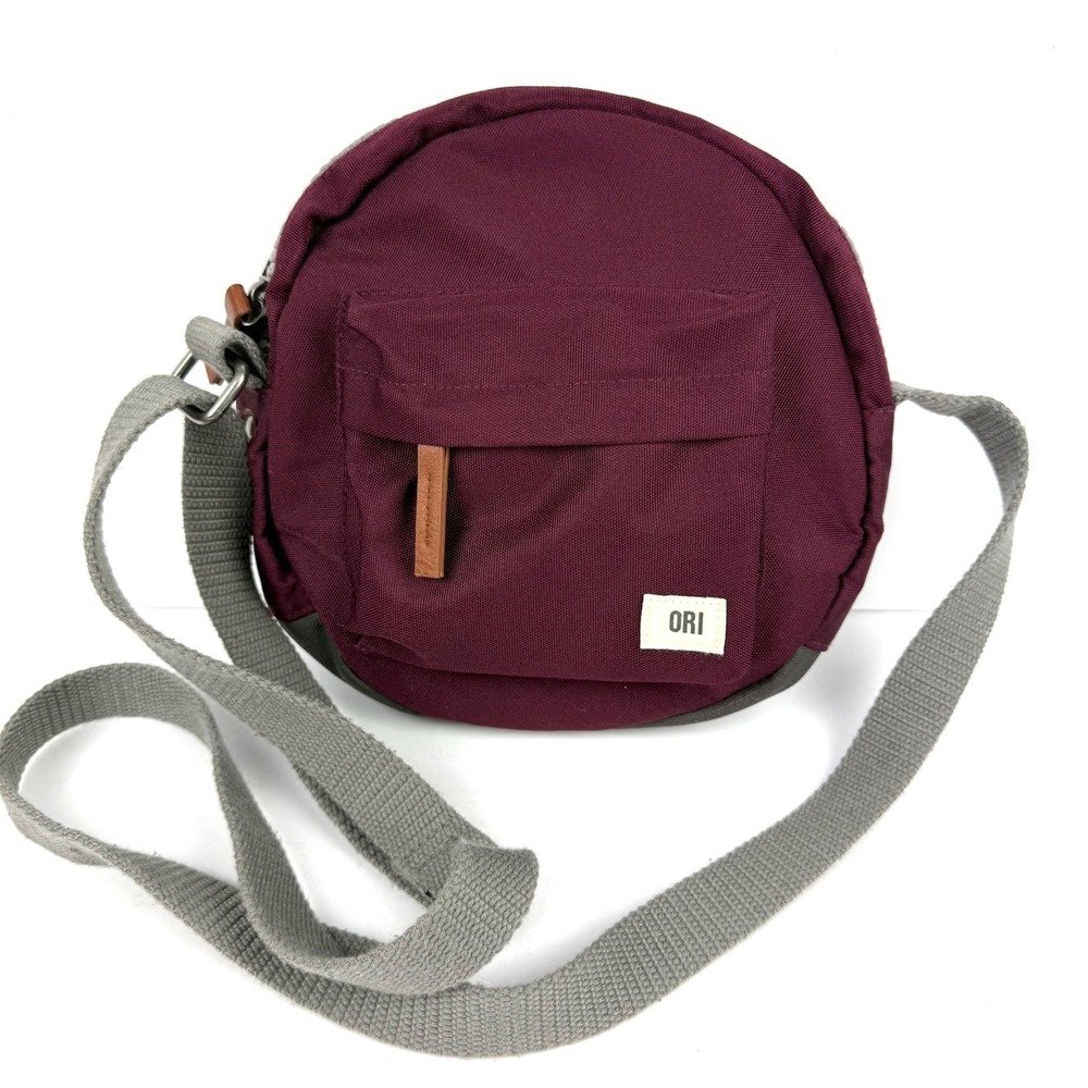 Ori London Paddington D Hip Bag Maroon Recycled Round Crossbody Purse